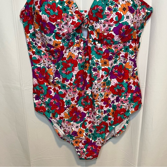 Raisins Curve Trendy Plus Size Muna Floral One-Piece Swimsuit 22W - Picture 10 of 11
